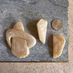 Vintage Cream Brooch and Earrings Set